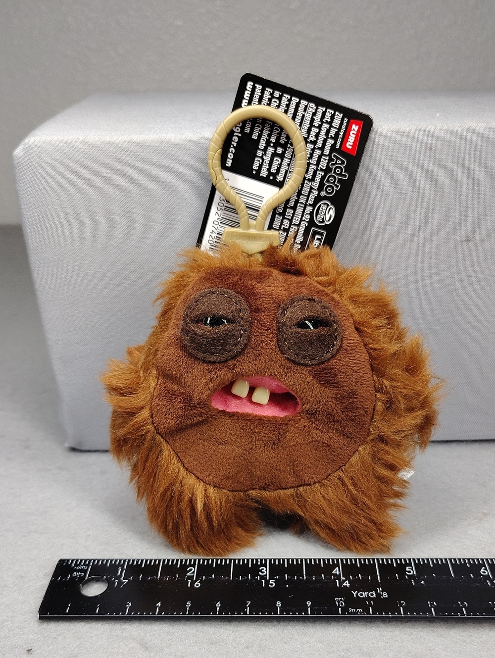 Zuru RaaRaa Brown Fuggler Furry Ugly Monster Key Clip Plush